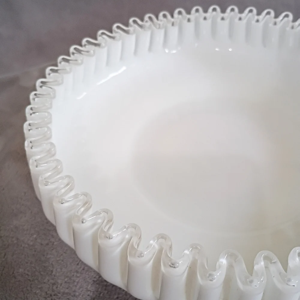 Fenton Glass Silver Crest Shrimp Chip Bowl